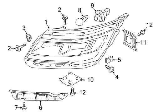 2019 Ford Police Interceptor Utility Bulbs Diagram 1