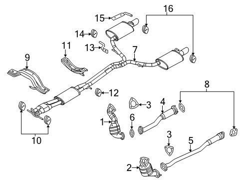 2019 Ford Police Interceptor Utility Exhaust Components Diagram 1