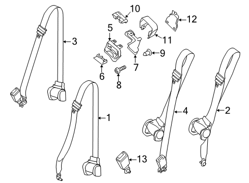 2023 Ford Transit Rear Seat Belts Diagram 4