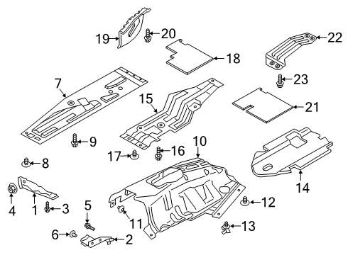 2022 Ford Ranger Under Cover & Splash Shields Diagram 2