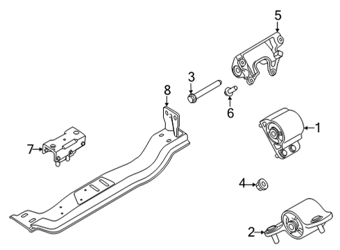 2020 Ford F-350 Super Duty Engine & Trans Mounting Diagram 3