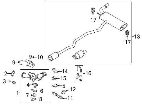 2020 Ford Fusion Exhaust Components Diagram 1