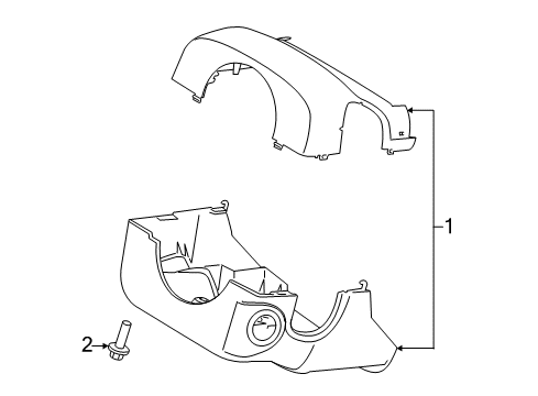 2021 Ford F-250 Super Duty Shroud, Switches & Levers Diagram 1