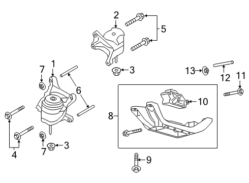 2022 Ford Police Interceptor Utility Engine & Trans Mounting Diagram 2