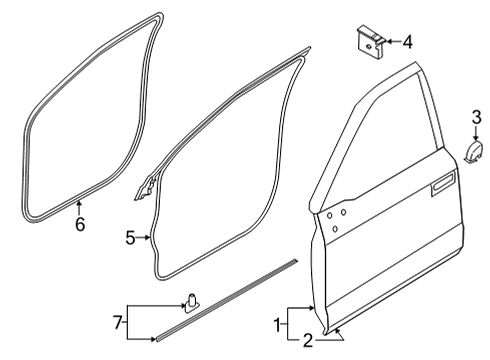 2022 Ford F-150 Door & Components Diagram 1