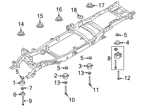 2020 Ford F-250 Super Duty Frame & Components Diagram 3