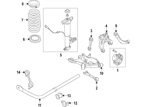 2020 Lincoln Continental Rear Suspension Components, Lower Control Arm, Upper Control Arm, Stabilizer Bar Diagram 5