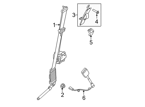 2022 Ford F-350 Super Duty Front Seat Belts Diagram 5