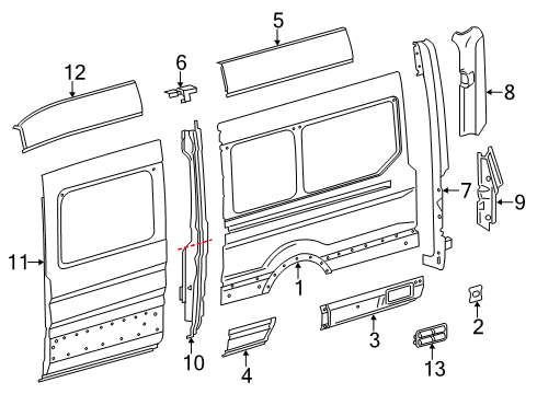 2020 Ford Transit Side Panel & Components Diagram 7