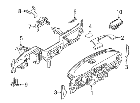 2022 Ford Explorer PANEL - INSTRUMENT Diagram for LB5Z-7804480-AF