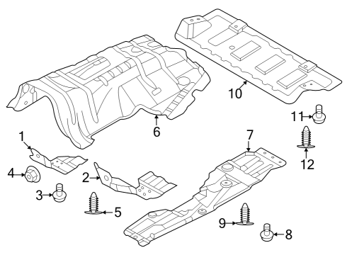 2022 Ford Bronco Under Cover & Splash Shields Diagram 1