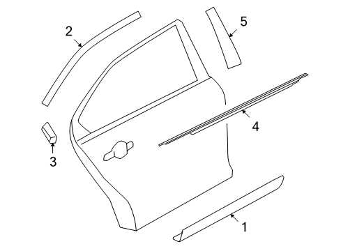 2019 Ford Police Interceptor Sedan Exterior Trim - Rear Door Diagram