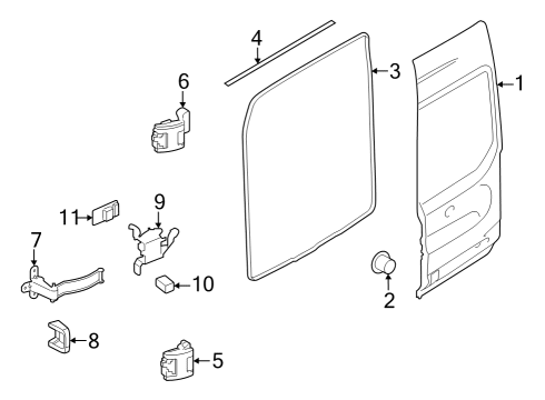 2023 Ford E-Transit Door & Components Diagram 2