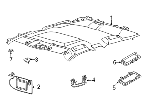 2022 Ford Maverick Interior Trim - Roof Diagram 1