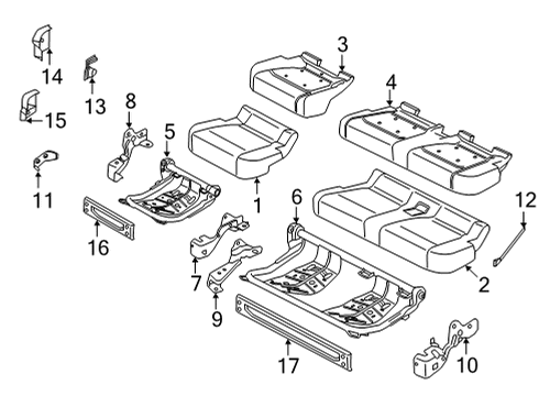 2022 Ford F-150 COVER ASY - REAR SEAT CUSHION Diagram for ML3Z-1663804-EE