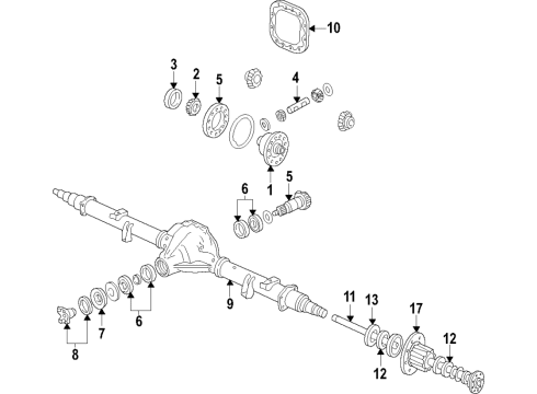 2021 Ford E-350/E-350 Super Duty Rear Axle, Differential, Propeller Shaft Diagram