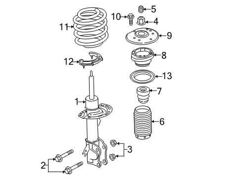 2019 Ford Police Responder Hybrid Struts & Components - Front Diagram