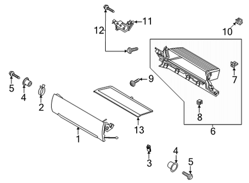 2021 Ford F-150 DOOR ASY - GLOVE COMPARTMENT Diagram for ML3Z-1506024-AE