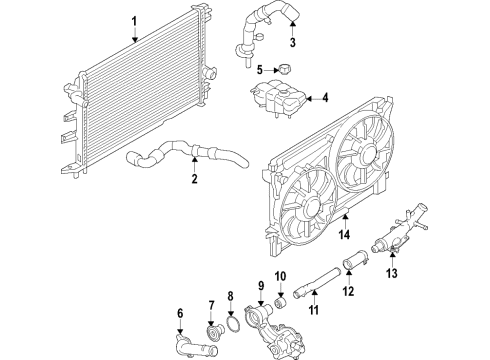 2020 Lincoln MKZ Cooling System, Radiator, Water Pump, Cooling Fan Diagram 6