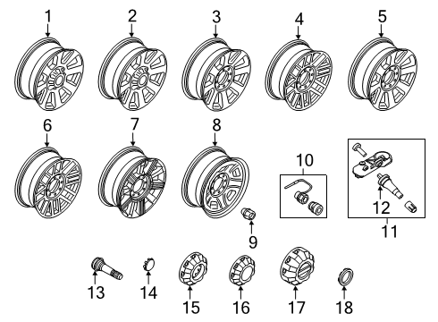 2021 Ford F-350 Super Duty Wheels Diagram 4