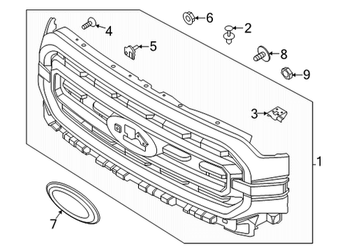 2021 Ford F-150 Grille & Components Diagram 2