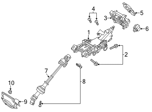 2019 Ford Police Interceptor Sedan Steering Column & Wheel, Steering Gear & Linkage Diagram 2