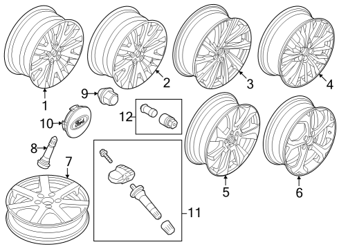 2023 Ford Escape WHEEL ASY Diagram for PJ6Z-1007-E