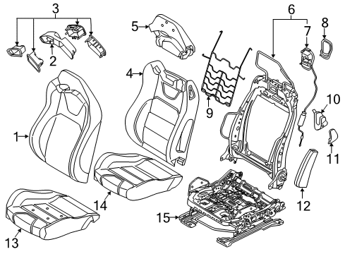 2022 Ford Mustang Front Seat Components Diagram 9