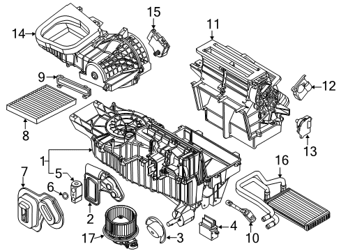 2019 Ford Police Interceptor Utility A/C Evaporator Components Diagram 2