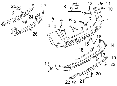 2021 Lincoln Corsair Bumper Cover Diagram for LJ7Z-17810-SBPTM