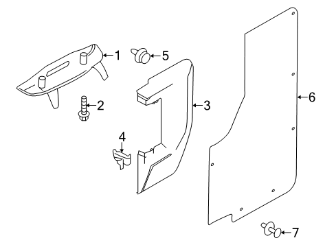 2020 Ford Transit Interior Trim - Side Loading Door Diagram 4