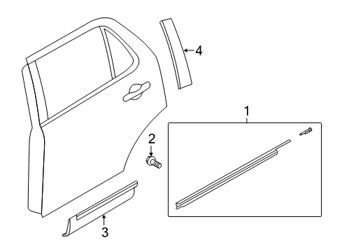 2019 Ford Police Interceptor Utility Exterior Trim - Rear Door Diagram