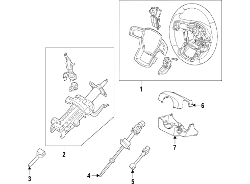 2022 Ford Ranger Steering Column & Wheel, Steering Gear & Linkage Diagram 1