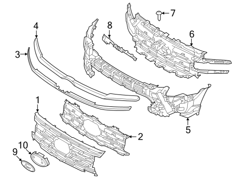 2022 Ford Expedition Grille & Components Diagram