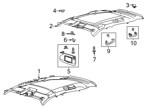 2020 Ford Escape Interior Trim - Roof Diagram