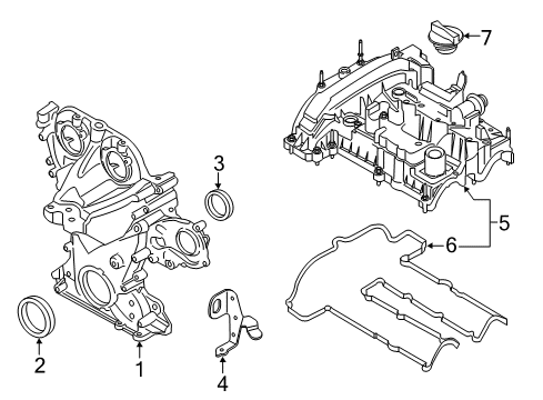 2021 Ford EcoSport Valve & Timing Covers Diagram 1