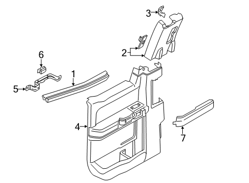 2020 Ford F-150 Interior Trim - Rear Door Diagram 5