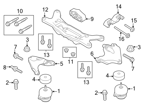 2024 Ford Mustang Engine & Trans Mounting Diagram 2