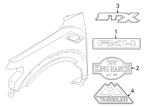 2024 Ford Expedition Exterior Trim - Fender Diagram