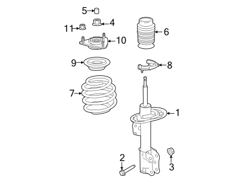 2024 Ford Mustang Struts & Components - Front Diagram 1