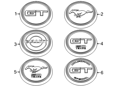 2022 Ford Mustang Exterior Trim - Trunk Diagram 3