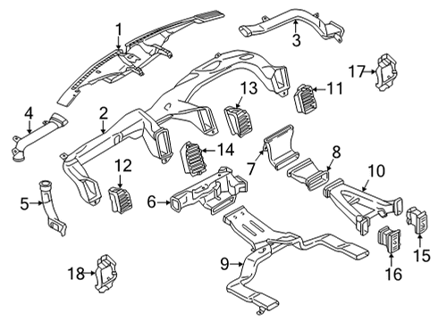 2023 Ford F-150 LOUVRE ASY - VENT AIR Diagram for ML3Z-15045C08-BB