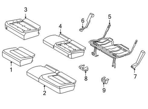 2021 Ford Bronco COVER ASY - REAR SEAT CUSHION Diagram for M2DZ-7863804-CK