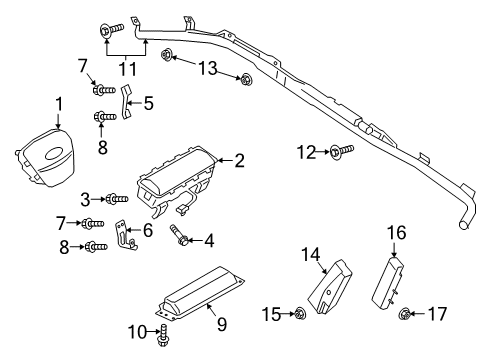 2021 Ford Escape MODULE - AIR BAG Diagram for LJ6Z-78611D10-C