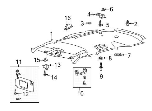 2020 Ford Explorer Interior Trim - Roof Diagram 2