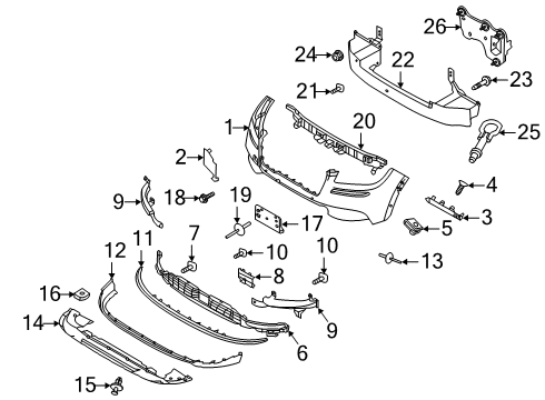 2022 Lincoln Corsair GRILLE - BUMPER Diagram for LJ7Z-17K945-BA