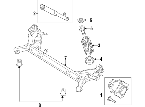 2023 Ford Transit Connect Rear Axle, Suspension Components Diagram