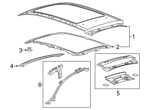 2020 Lincoln Nautilus Roof & Components Diagram 1