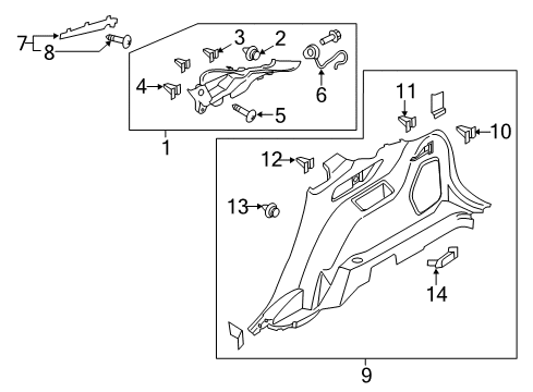 2024 Ford Edge Interior Trim - Quarter Panels Diagram 2