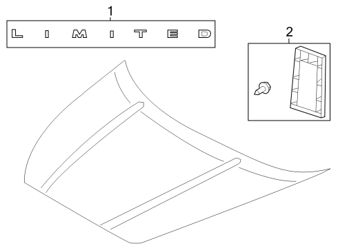 2022 Ford F-150 Exterior Trim - Hood Diagram 1